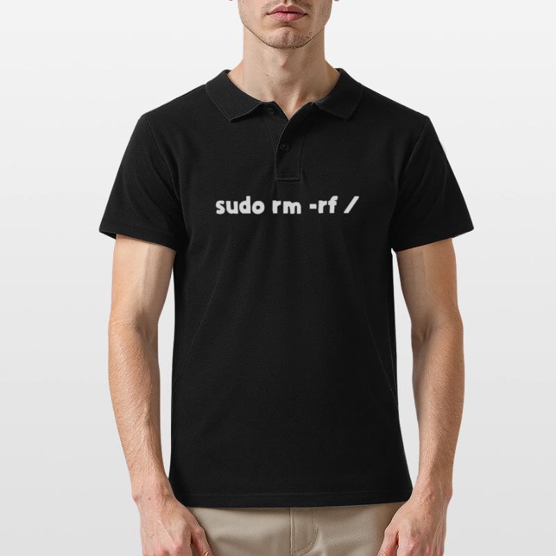 Linux sudo rm -rf programmer Men's Polo Shirt