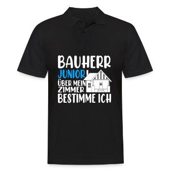 Bauherr Junior - Männer Poloshirt - Schwarz - Vorne - Kai (181cm)