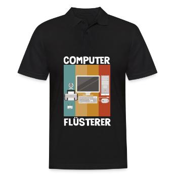 Computerflüsterer Geek Linux - Männer Poloshirt - Schwarz - Vorne - Kai (181cm)