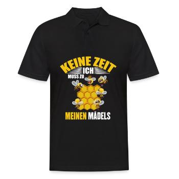 Bienen Ich muss zu meinen Mädels Honig - Männer Poloshirt - Schwarz - Vorne - Kai (181cm)