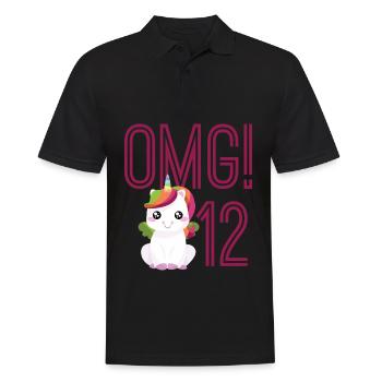 Unicorn birthday 12 years old - Men's Polo Shirt - black - Front - Kai (181cm)