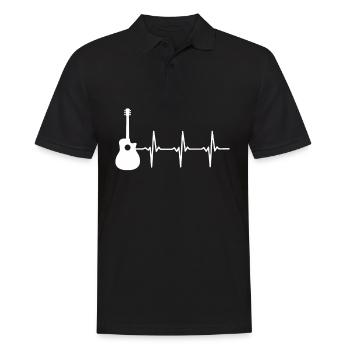 Herzschlag guitare instrument de musique guitariste - Polo Homme - noir - Devant - Kai (181cm)