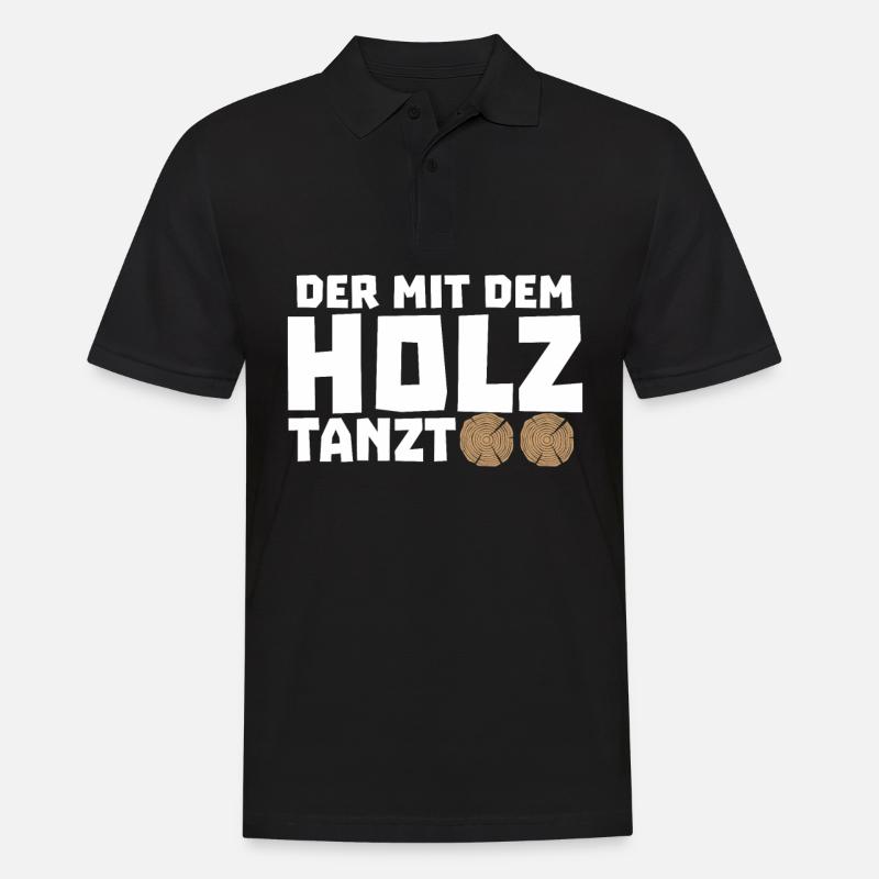 Dachdecker Spruch Holz Handwerk Hammer - Männer Poloshirt - Schwarz