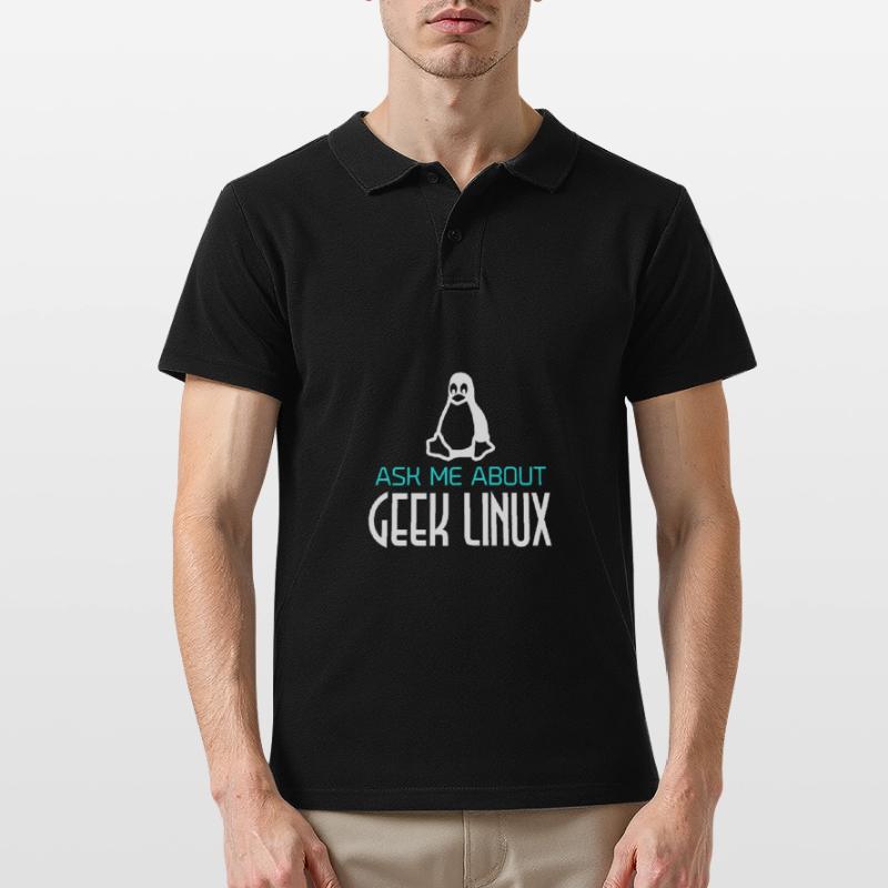 Geek Linux Pinguin Computer Nerd IT PC Männer Poloshirt