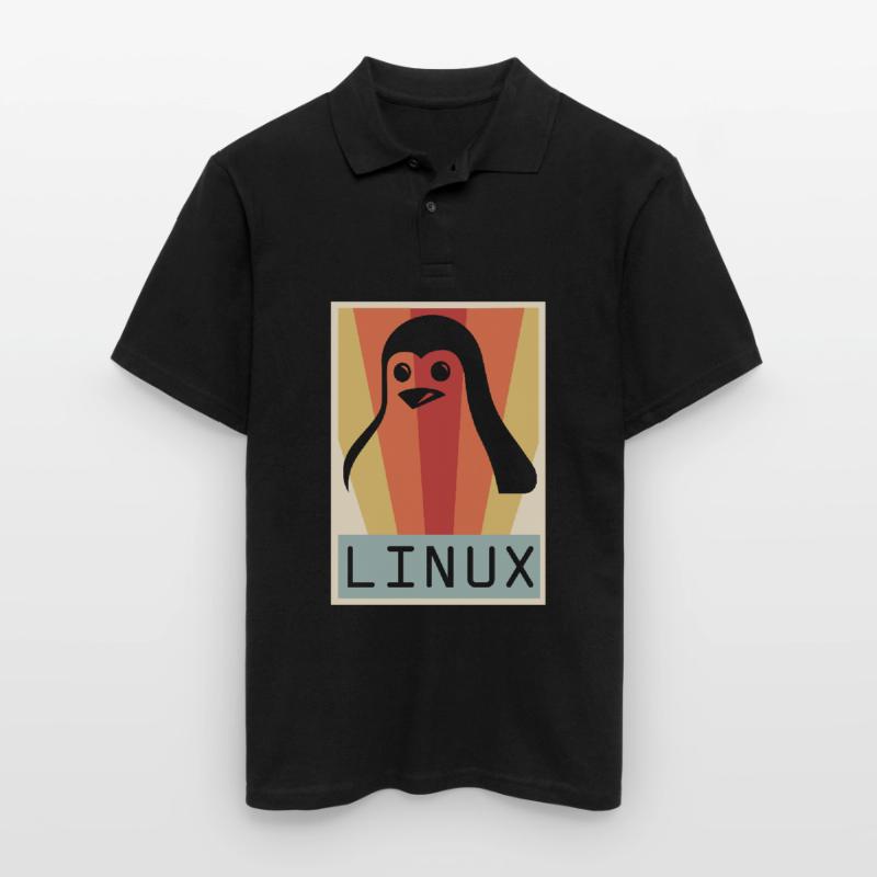 Geek Linux Pinguin PC Nerd IT Experte Männer Poloshirt
