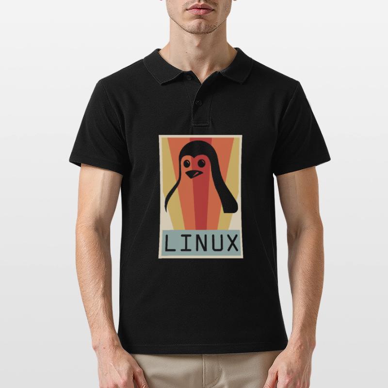 Geek Linux Pinguin PC Nerd IT Experte Männer Poloshirt