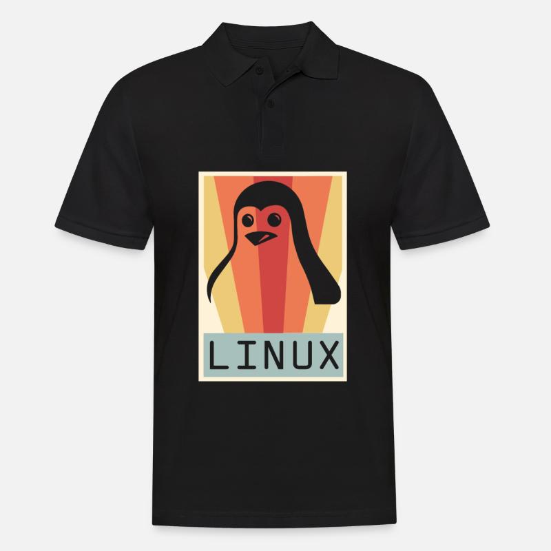 Geek Linux Pingouin PC Nerd IT Expert - Polo Homme - noir