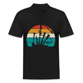 Dudelsack Retro Schottland Kilt Schotte - Männer Poloshirt - Schwarz - Vorne - Kai (181cm)