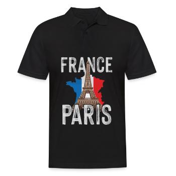 France Paris Tour Eiffel Français - Polo Homme - noir - Devant - Kai (181cm)