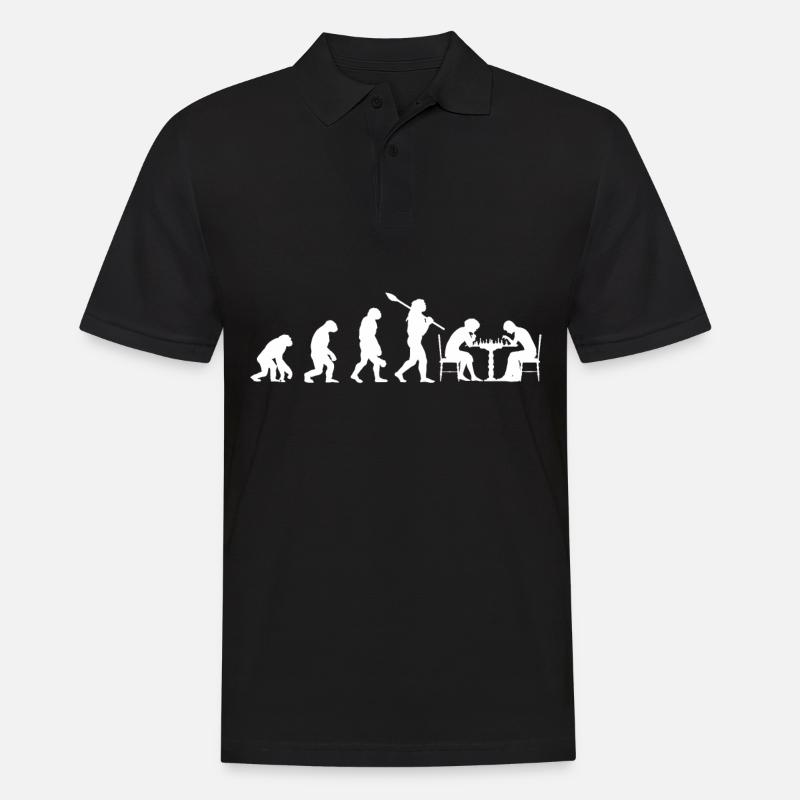 Schach Meister König Dame Evolution - Männer Poloshirt - Schwarz