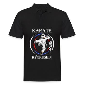 Karate Kyokushin Kickboxen Kampfkunst - Männer Poloshirt - Schwarz - Vorne - Kai (181cm)