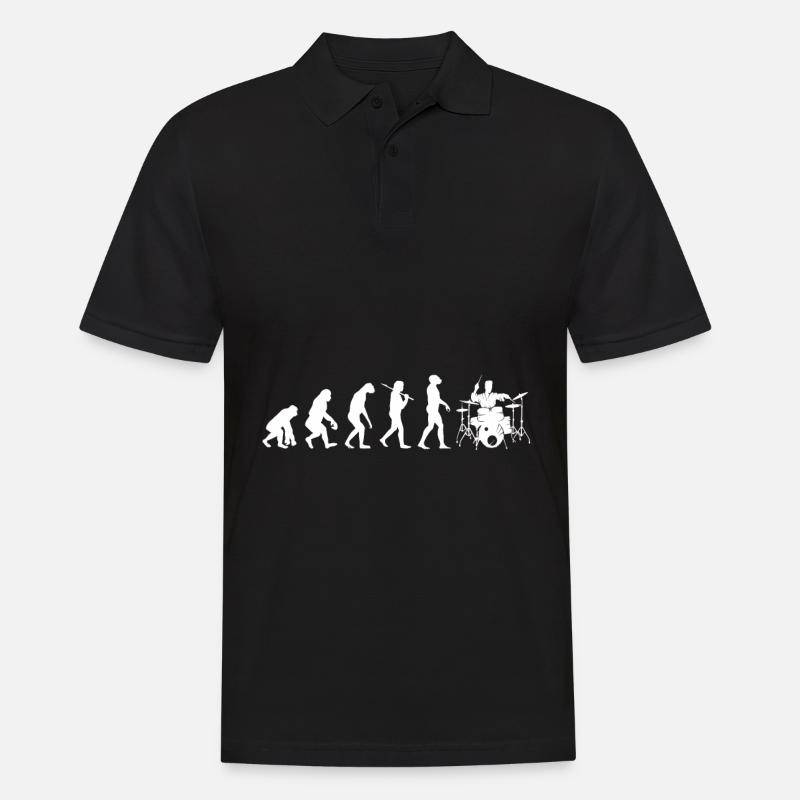 Drummer Evolution Schlagzeug Drumstick - Männer Poloshirt - Schwarz