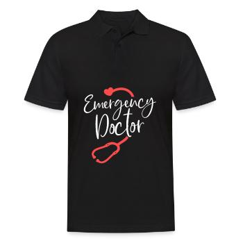 Notarzt Krankenhaus Stethoskop Arzt - Männer Poloshirt - Schwarz - Vorne - Kai (181cm)