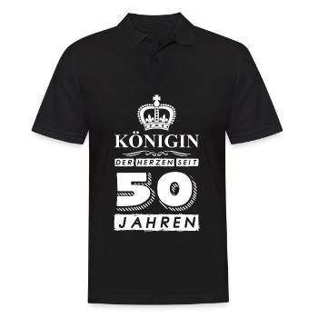 50 Geburtstag Königin der Herzen 1971 - Männer Poloshirt - Schwarz - Vorne - Kai (181cm)