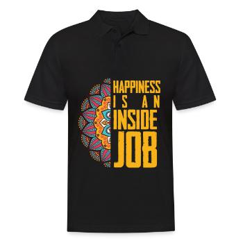 Mandala Meditation Yoga Glück Namaste - Männer Poloshirt - Schwarz - Vorne - Kai (181cm)