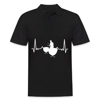 Pauke Herzschlag des Musiker Instrumente - Männer Poloshirt - Schwarz - Vorne - Kai (181cm)