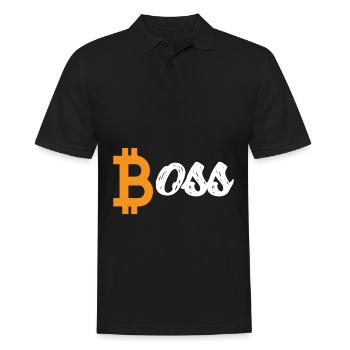 Bitcoin Boss Cryptomonnaie Trading BTC - Polo Homme - noir - Devant - Kai (181cm)