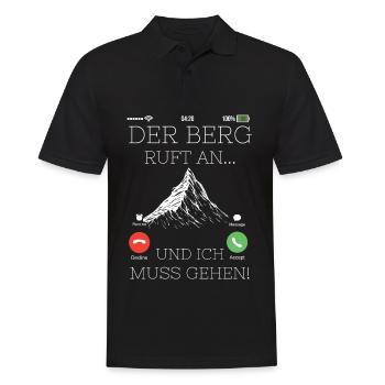 Der Berg ruft Wandern Berg liebe - Männer Poloshirt - Schwarz - Vorne - Kai (181cm)
