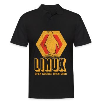 Linux Geek Informaticien - Polo Homme - noir - Devant - Kai (181cm)