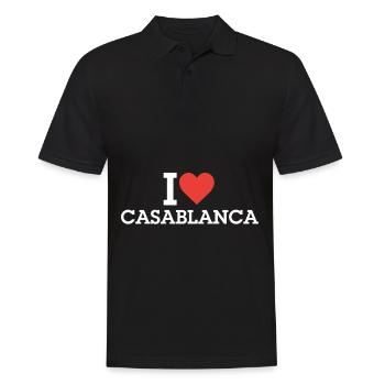 Ich liebe Casablanca Marokko Hafenstadt - Männer Poloshirt - Schwarz - Vorne - Kai (181cm)