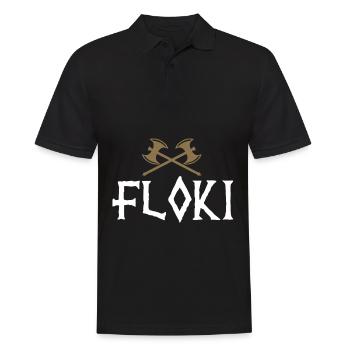 Floki Wikinger Axt Altnordisch Seekrieger - Männer Poloshirt - Schwarz - Vorne - Kai (181cm)