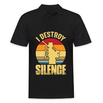 Dudelsack Destroy Silence Sackpfeife Retro - Männer Poloshirt - Schwarz - Vorne - Kai (181cm)