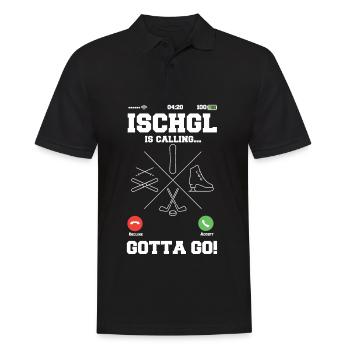 Ischgl Ruft Ski Snowboard Schlittschuhe - Männer Poloshirt - Schwarz - Vorne - Kai (181cm)