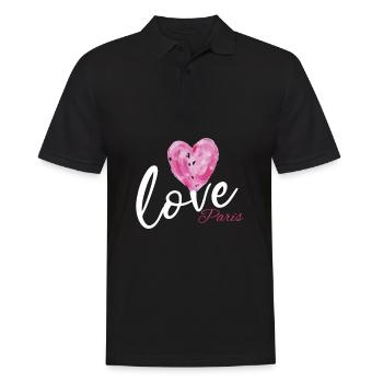 Cœur pour Paris en France et Français - Polo Homme - noir - Devant - Kai (181cm)