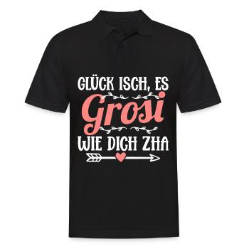 Glück Isch Es Grosi Wie Dich Zha Beschte Omi - Männer Poloshirt - Schwarz - Vorne - Kai (181cm)