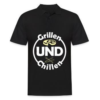 Grillen und Chillen BBQ-Chef - Männer Poloshirt - Schwarz - Vorne - Kai (181cm)