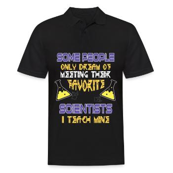SCIENCE TEACHER Tee Teach Biology Chemistry Physic - Männer Poloshirt - Schwarz - Vorne - Kai (181cm)