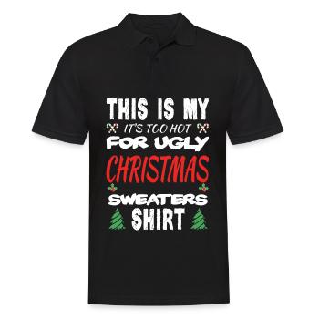 Too Hot Ugly Christmas Sweaters Lustige Weihnachte - Männer Poloshirt - Schwarz - Vorne - Kai (181cm)