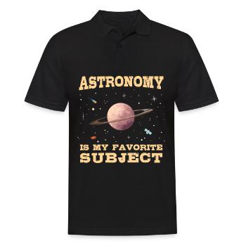 Astronomie ist mein Lieblingsthema, Planet Saturn - Männer Poloshirt - Schwarz - Vorne - Kai (181cm)