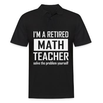 Professeur de mathématiques à la retraite - Polo Homme - noir - Devant - Kai (181cm)