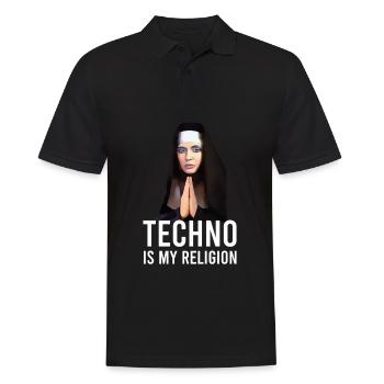 Techno is my religion - Men's Polo Shirt - black - Front - Kai (181cm)