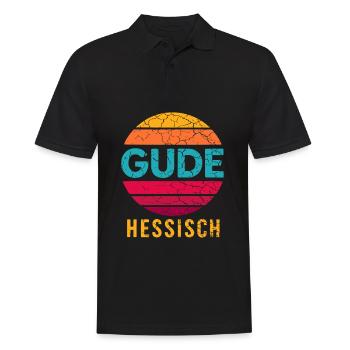 Gude Hessisch - Männer Poloshirt - Schwarz - Vorne - Kai (181cm)