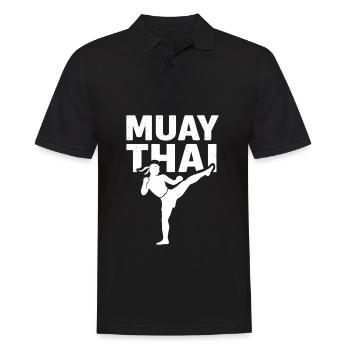 Combattant de Muay Thai - Polo Homme - noir - Devant - Kai (181cm)