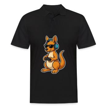 Gaming kangaroo with style - Men's Polo Shirt - black - Front - Kai (181cm)