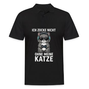 Je ne joue pas sans mon chat - Polo Homme - noir - Devant - Kai (181cm)