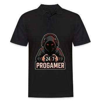 24/7 all-time gamer - Men's Polo Shirt - black - Front - Kai (181cm)