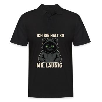 M. Whimsy – C’est comme ça que je suis ! Miesepeter-Katzen-De - Polo Homme - noir - Devant - Kai (181cm)