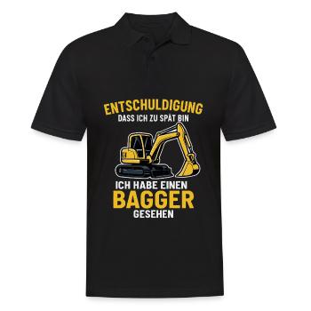 Excavator Saying - Men's Polo Shirt - black - Front - Kai (181cm)