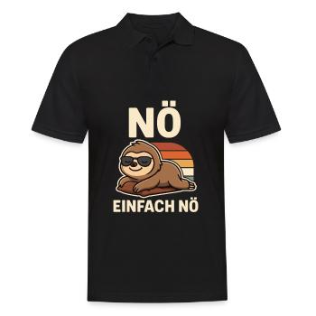 Non. Simply Nope - Chemise amusante Chill Sloth - Polo Homme - noir - Devant - Kai (181cm)