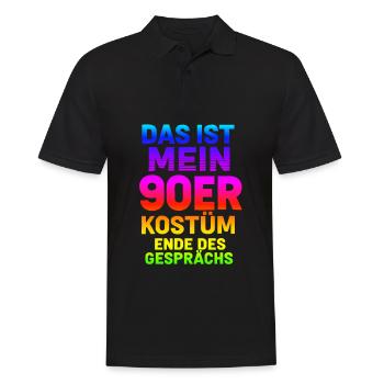 Mein90er Kostüm - Männer Poloshirt - Schwarz - Vorne - Kai (181cm)