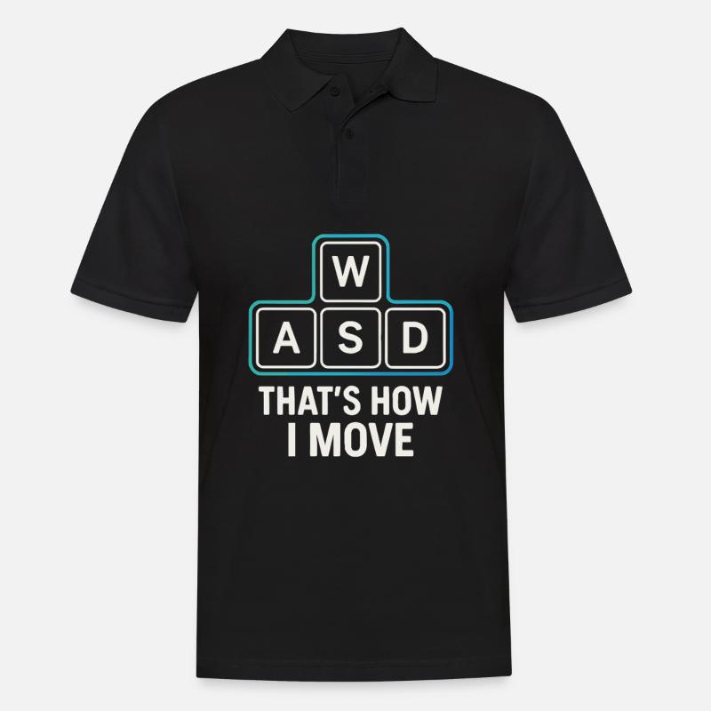 WASD – Gamer Move - Männer Poloshirt - Schwarz