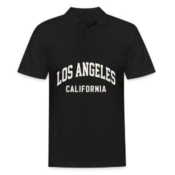 Los Angeles California – College Style - Men's Polo Shirt - black - Front - Kai (181cm)