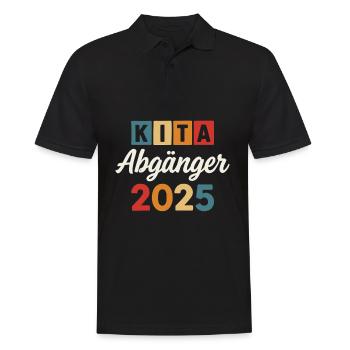 Kita Abgänger 2025 - Männer Poloshirt - Schwarz - Vorne - Kai (181cm)