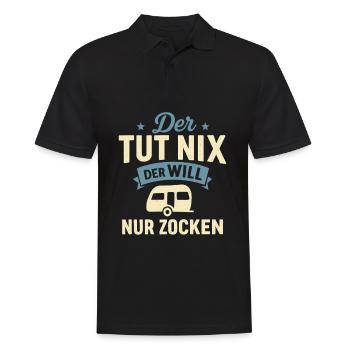 Il ne fait rien, il veut juste jouer à Caravan - Polo Homme - noir - Devant - Kai (181cm)