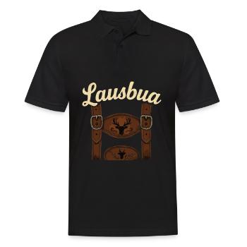 Lederhosen Design - Männer Poloshirt - Schwarz - Vorne - Kai (181cm)