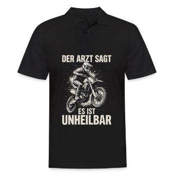 Motocross – The doctor says it's incurable - Men's Polo Shirt - black - Front - Kai (181cm)